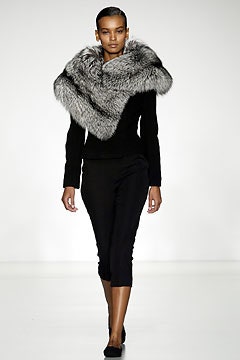 gray fur scarf