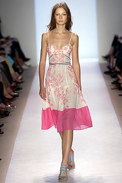 pink and white floral midi dress