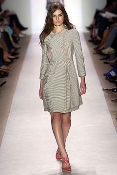 gray and white striped dress