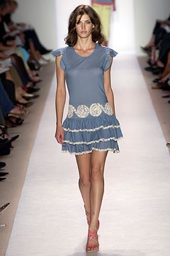 blue cotton mini dress