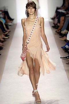 pink silk draped mini dress