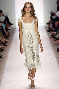 white silk fitted dress