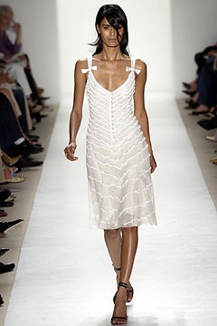 fitted white silk midi dress