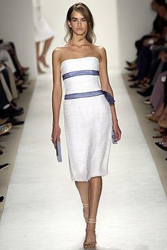 white strapless pencil dress