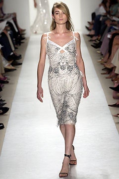 white embroidered fitted dress