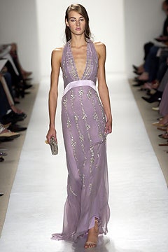 fitted purple embellished gown