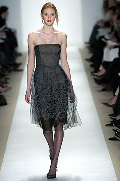 black embroidered strapless dress