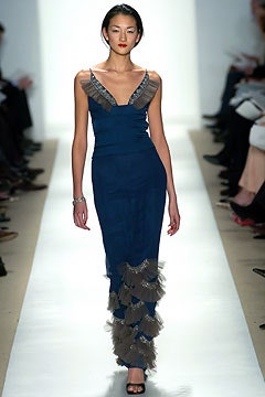 blue silk sleeveless dress