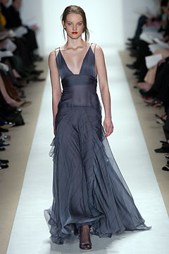 gray silk sleeveless gown