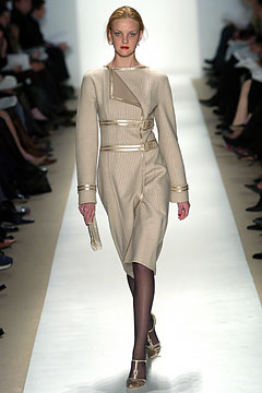 fitted beige wool asymmetric dress