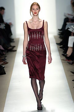 fitted maroon silk dress