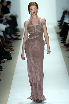 pink silk fitted gown