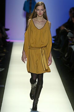 yellow silk relaxed dress with boots