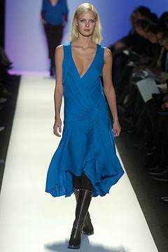 blue silk sleeveless dress