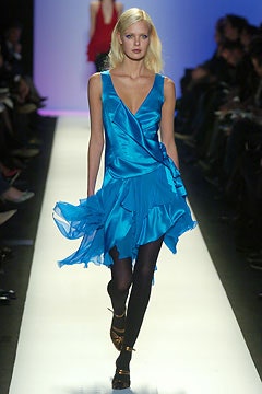 blue silk sleeveless dress