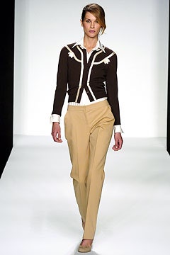 brown knit long-sleeve collared tailored color-blocked buttoned jacket