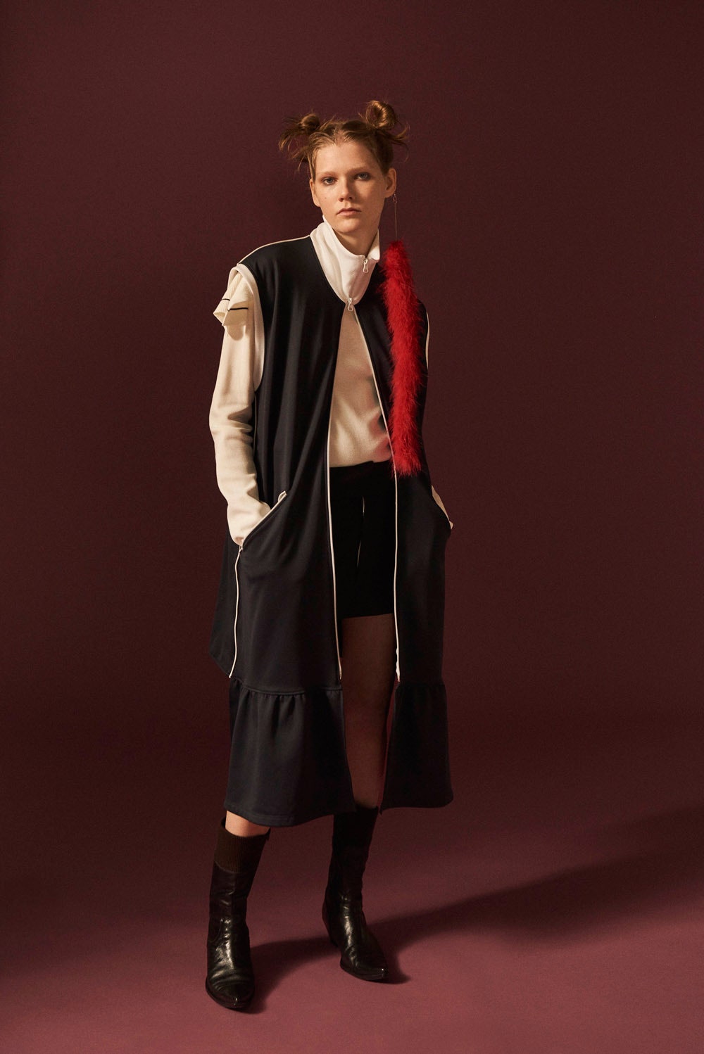 black midi dress with pockets