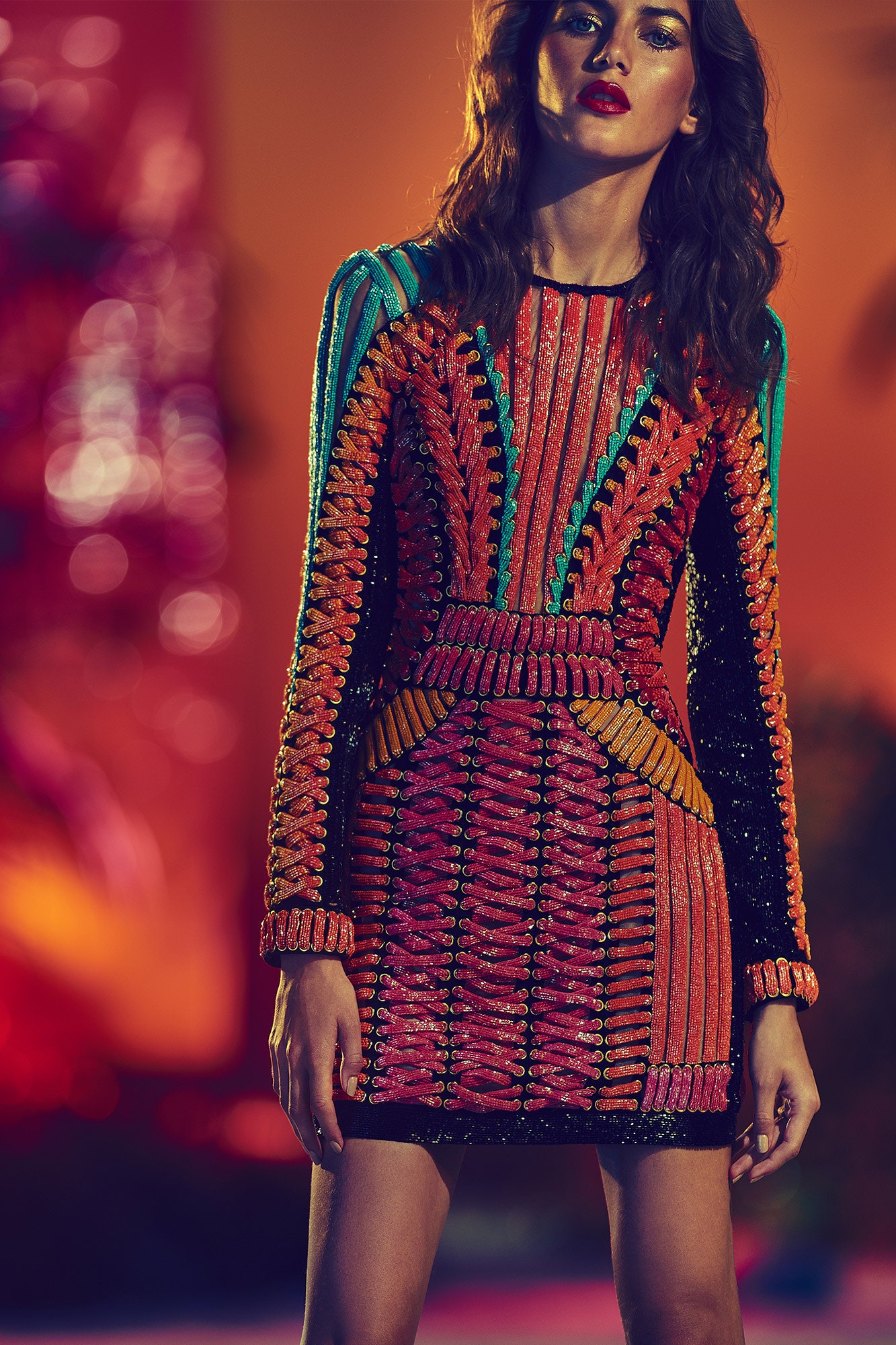 fitted sequined mini dress
