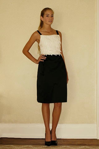 black and white color-block dress