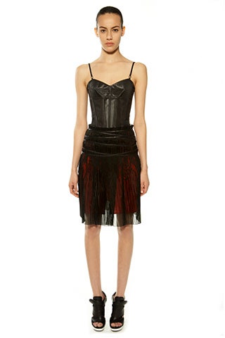 black leather sleeveless mini dress