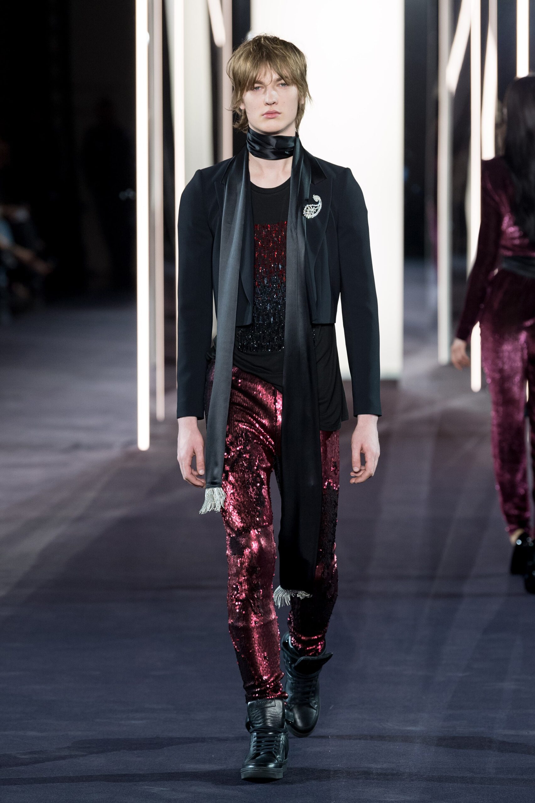 black blazer and sequined top