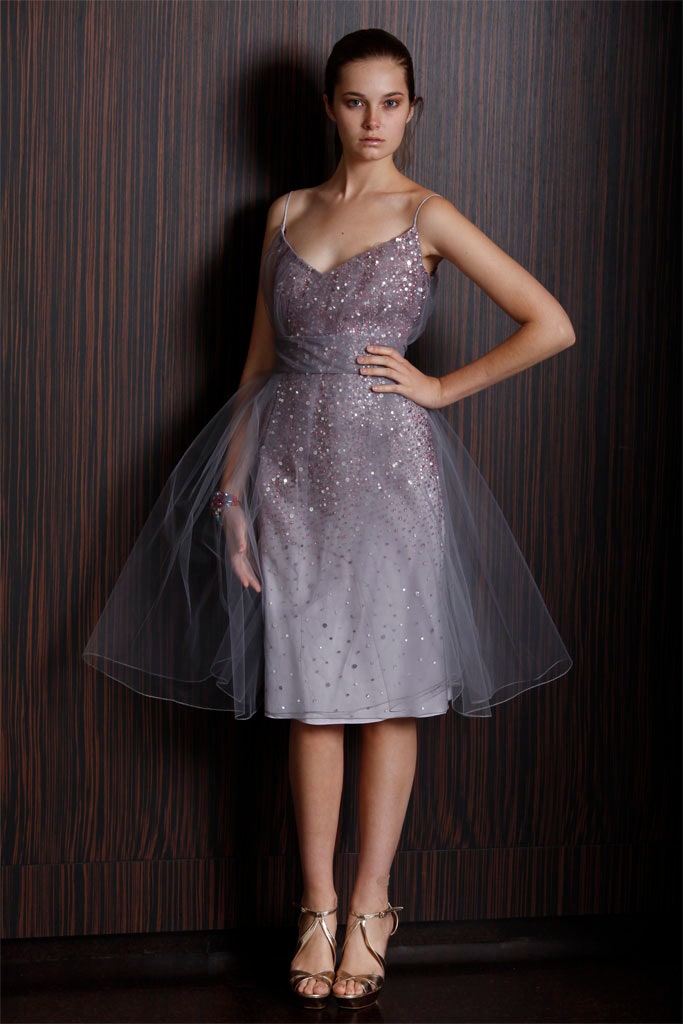 gray embellished midi dress