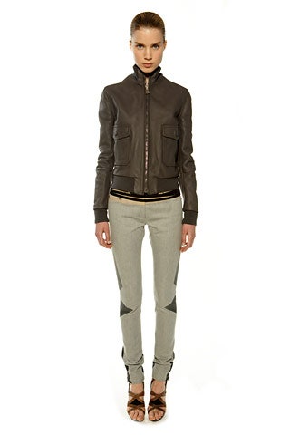 black leather fitted jacket