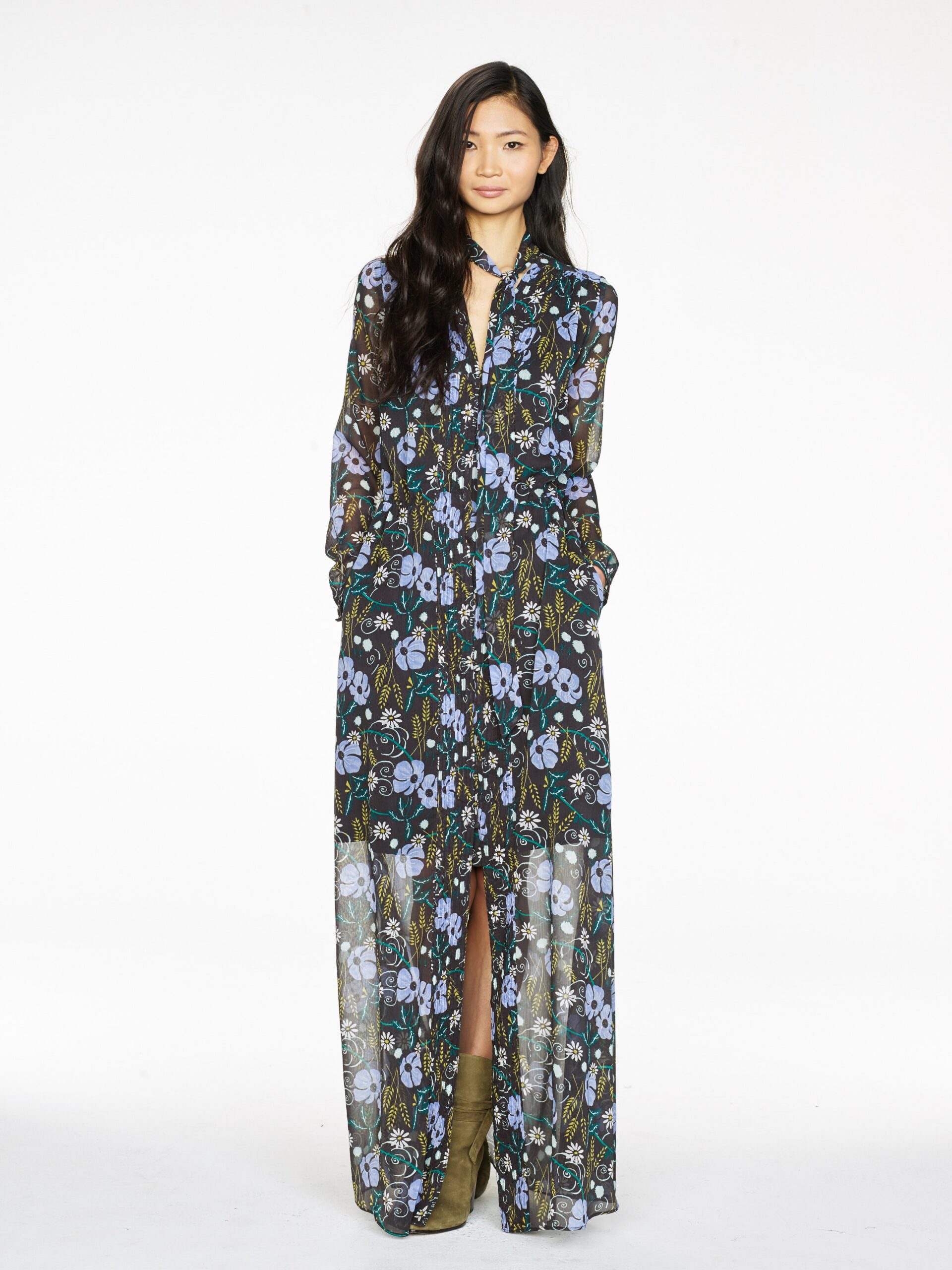 floral sheer maxi dress
