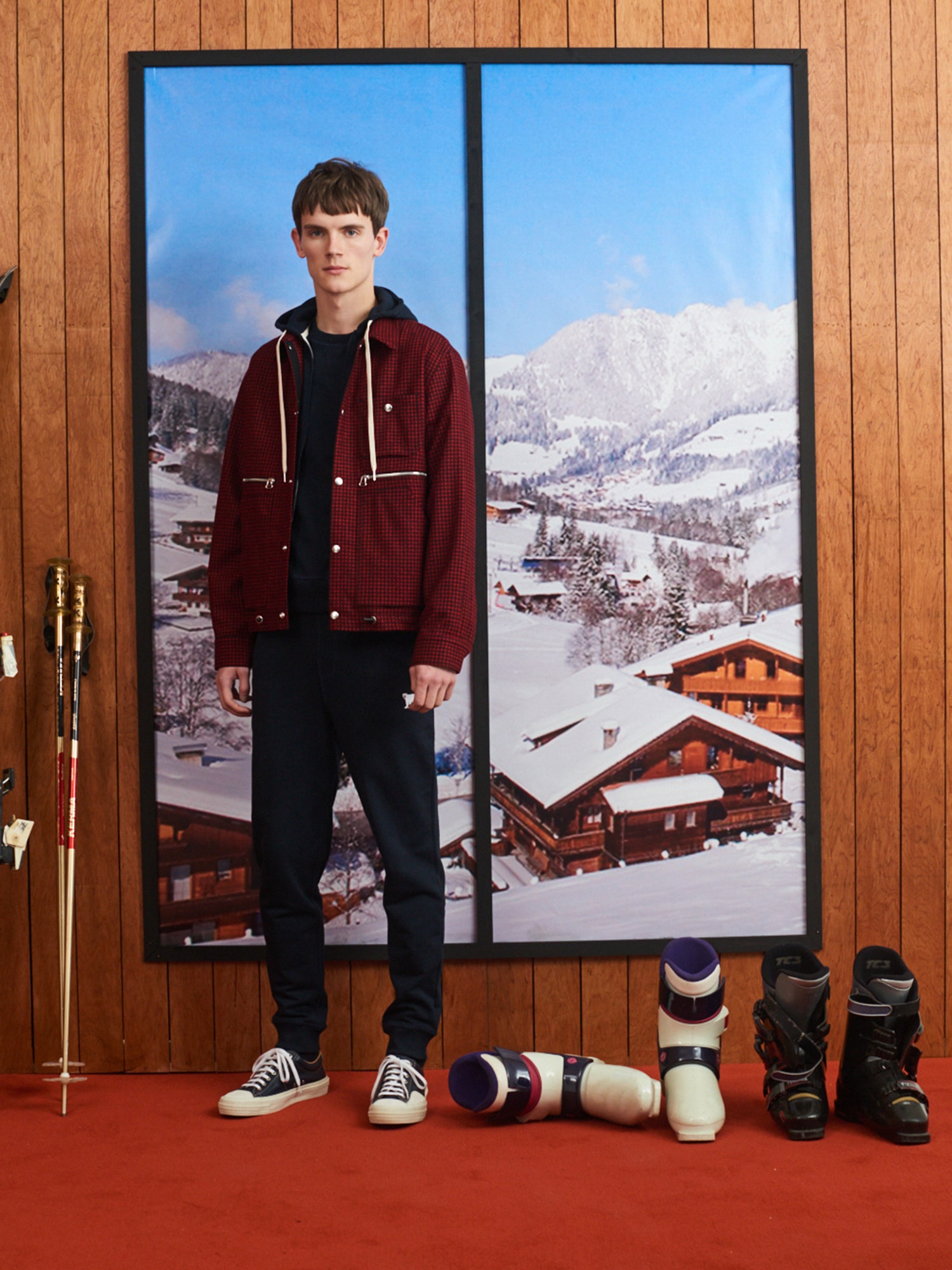 red and black relaxed jacket