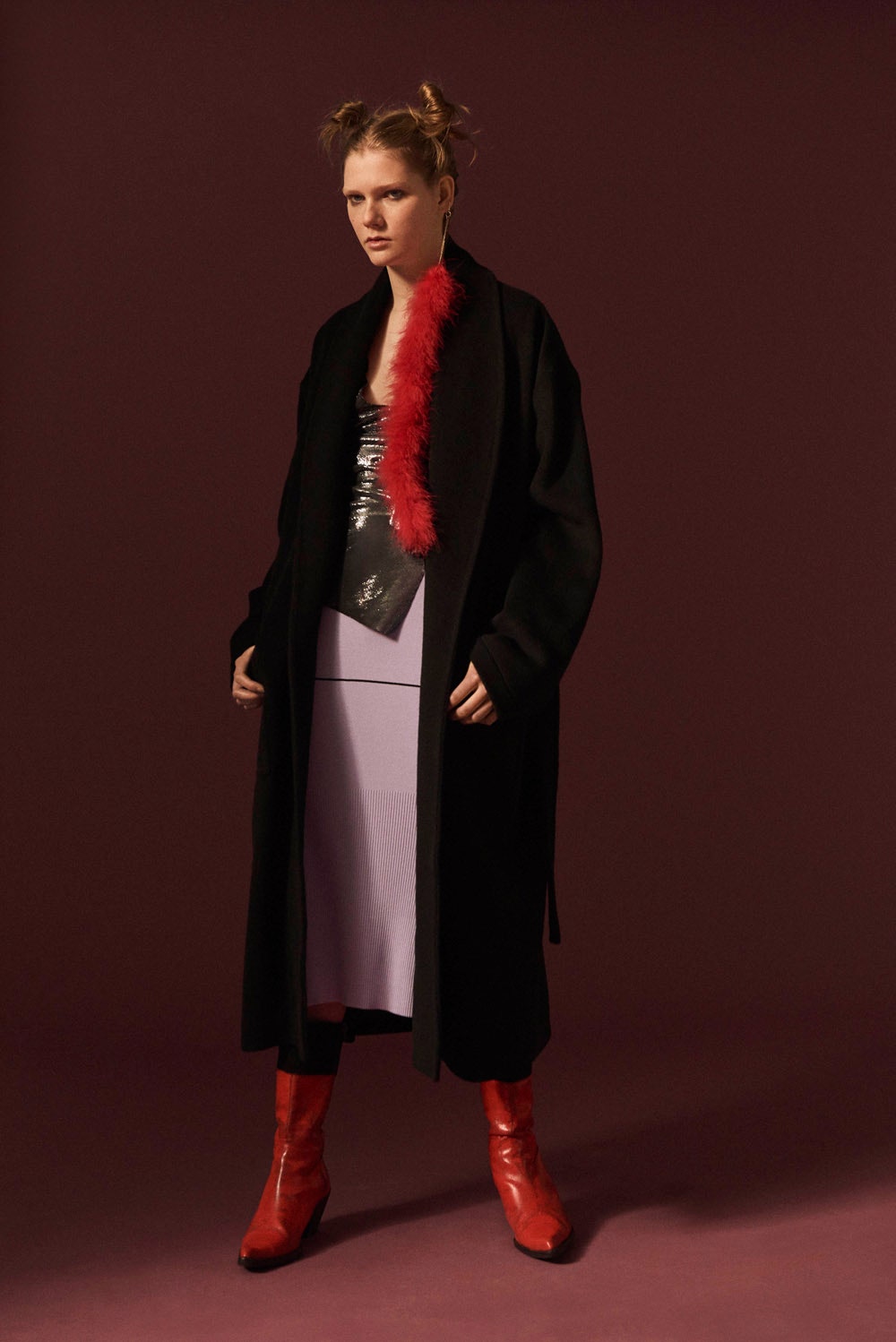 black coat with shiny top