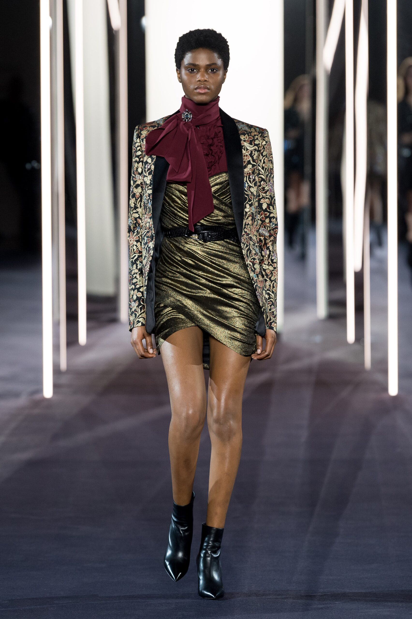 tailored embroidered blazer and mini dress