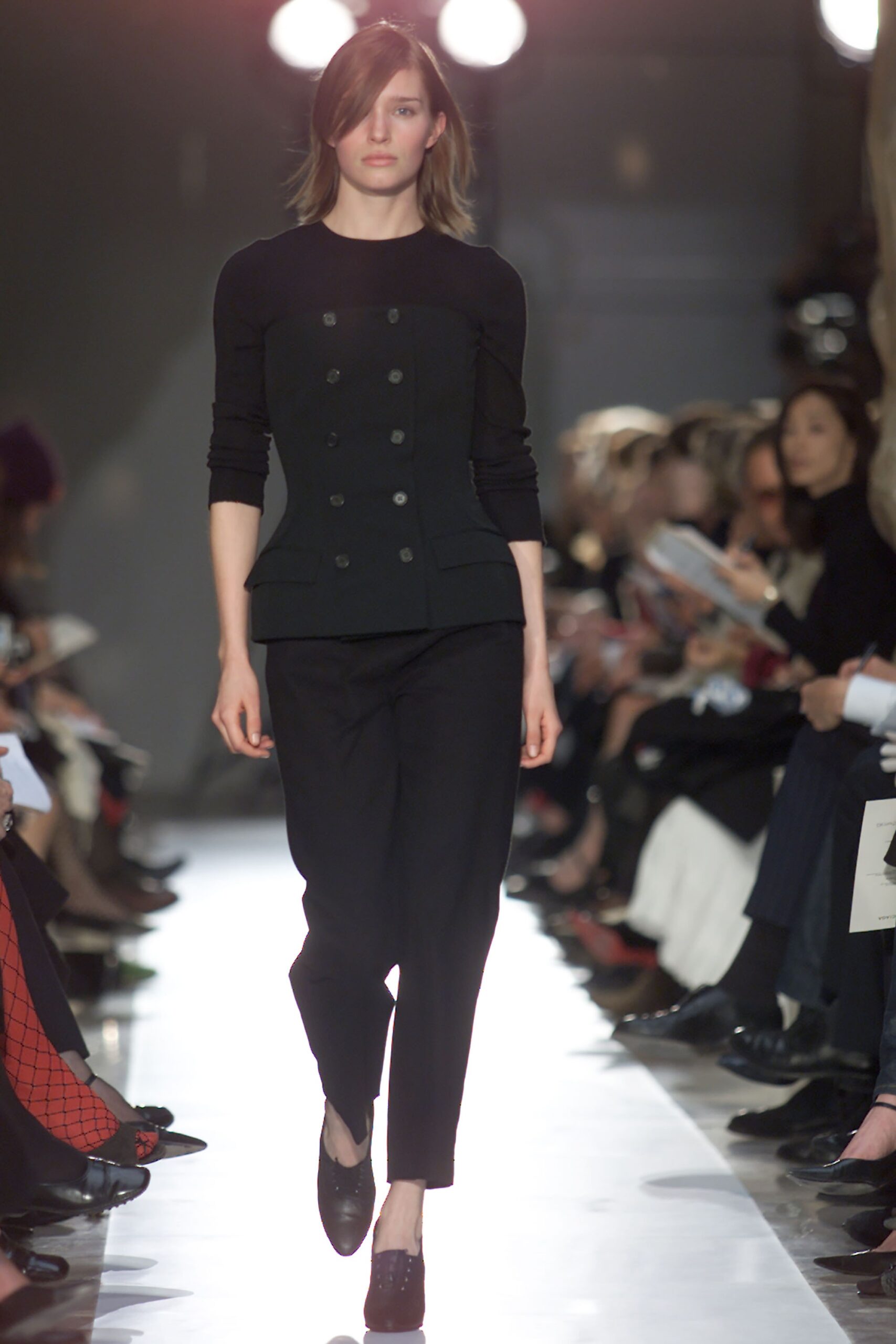black fitted blazer and pants