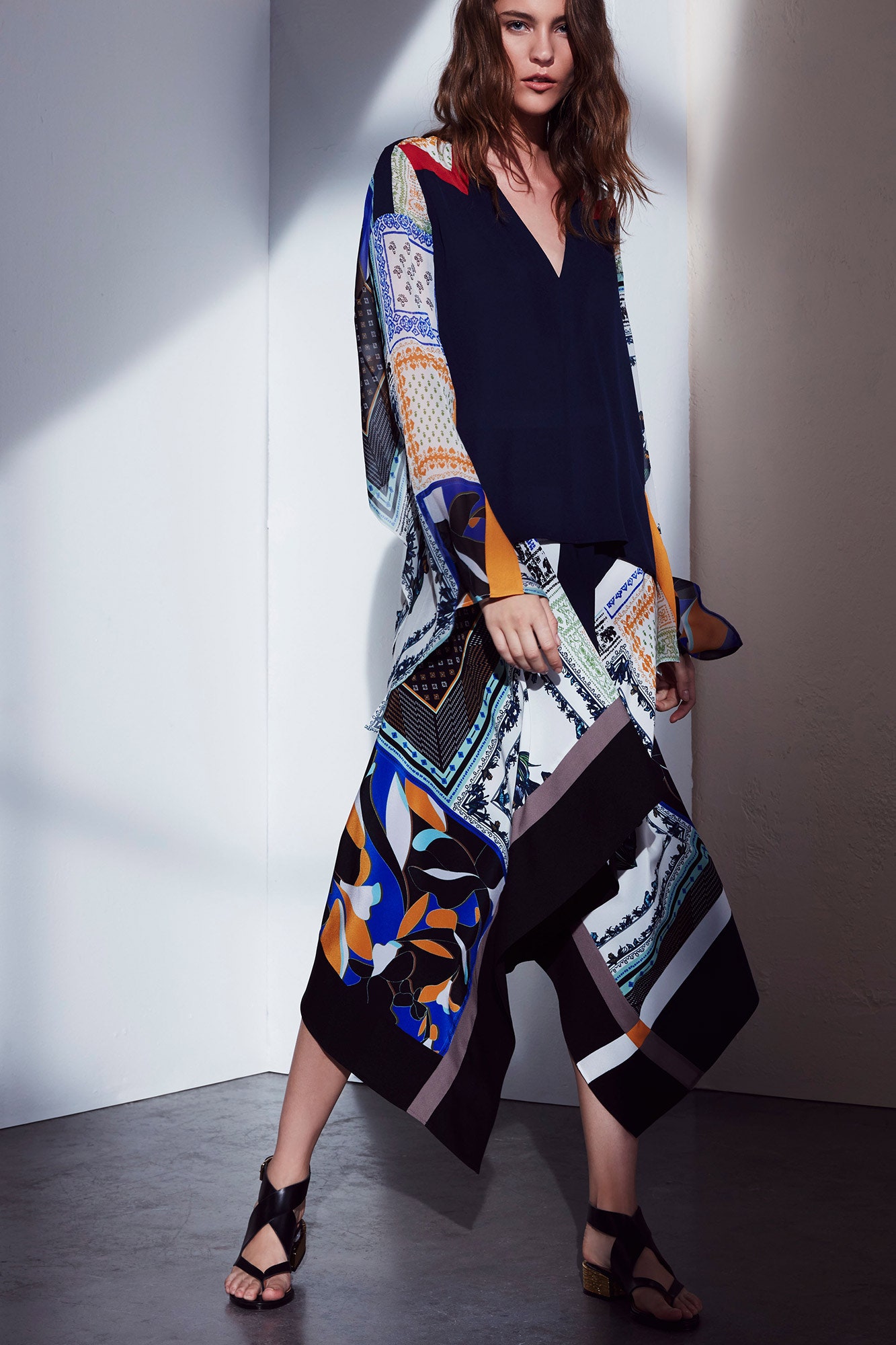 relaxed printed midi dress