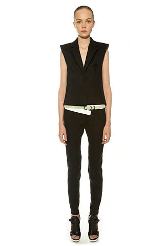 black fitted blazer with pants