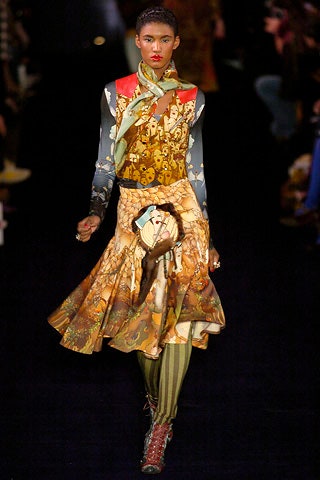 multi-colored silk dress with scarf