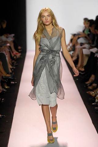 gray silk sleeveless dress