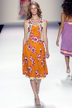 floral midi dress with embroidered vest