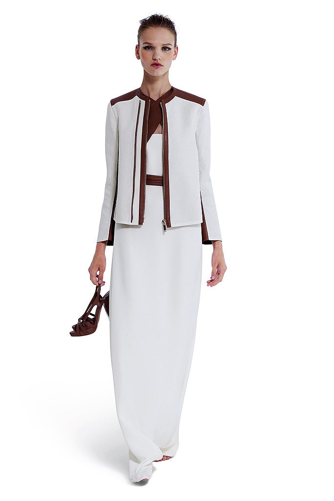 fitted white jacket and dress