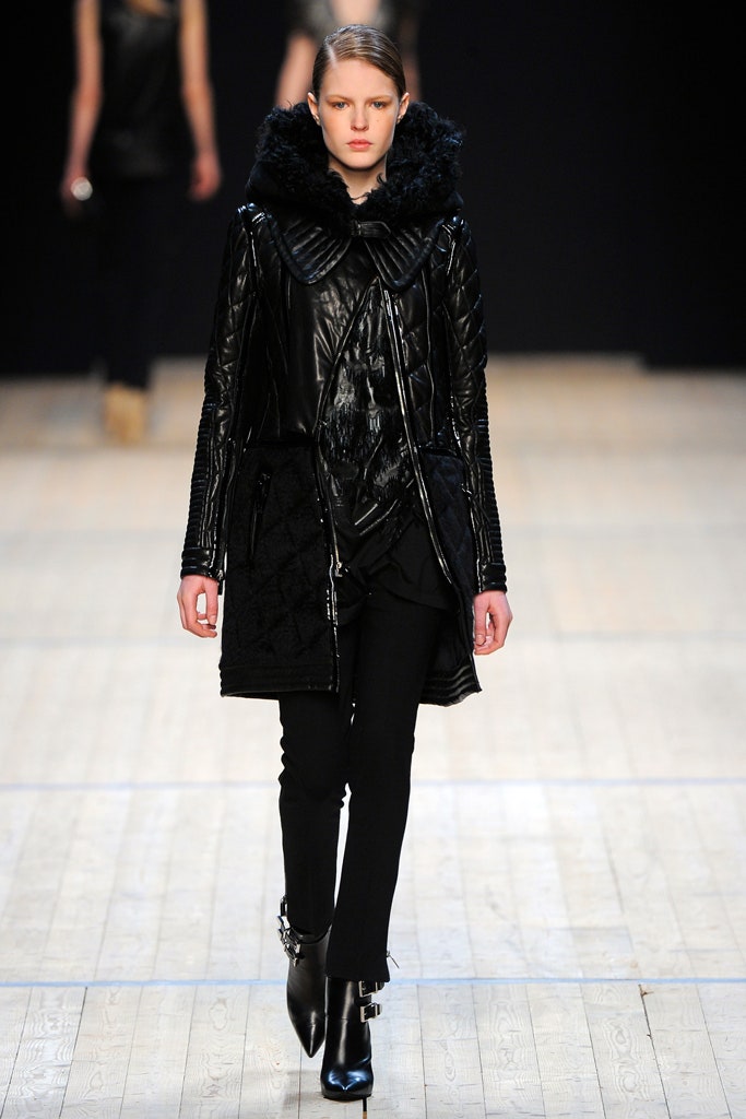 black leather coat and pants