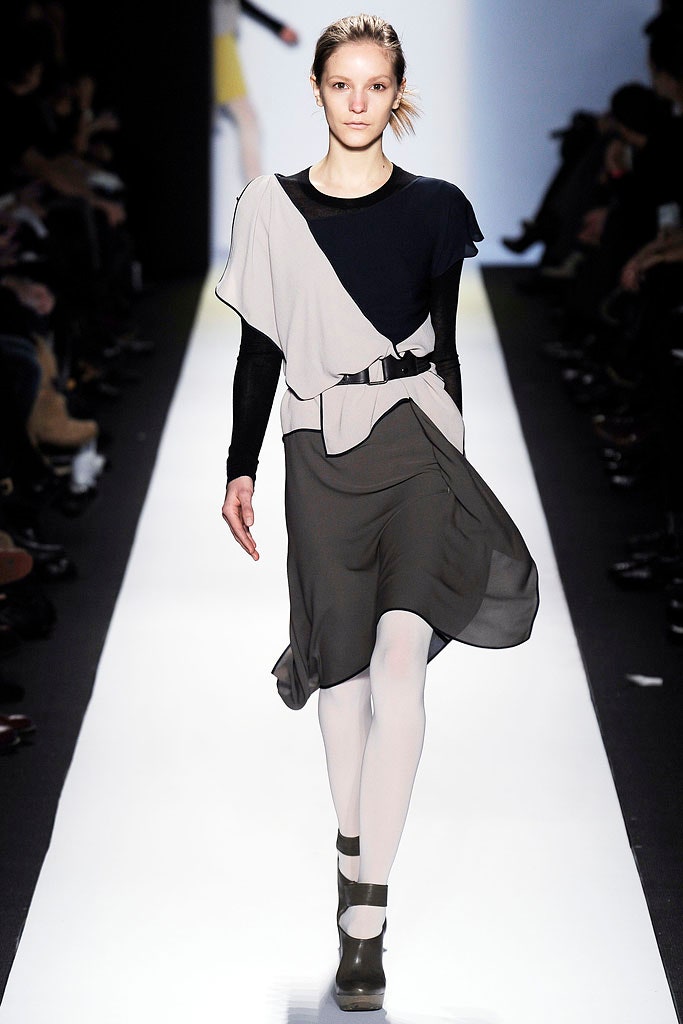 asymmetric belted midi dress