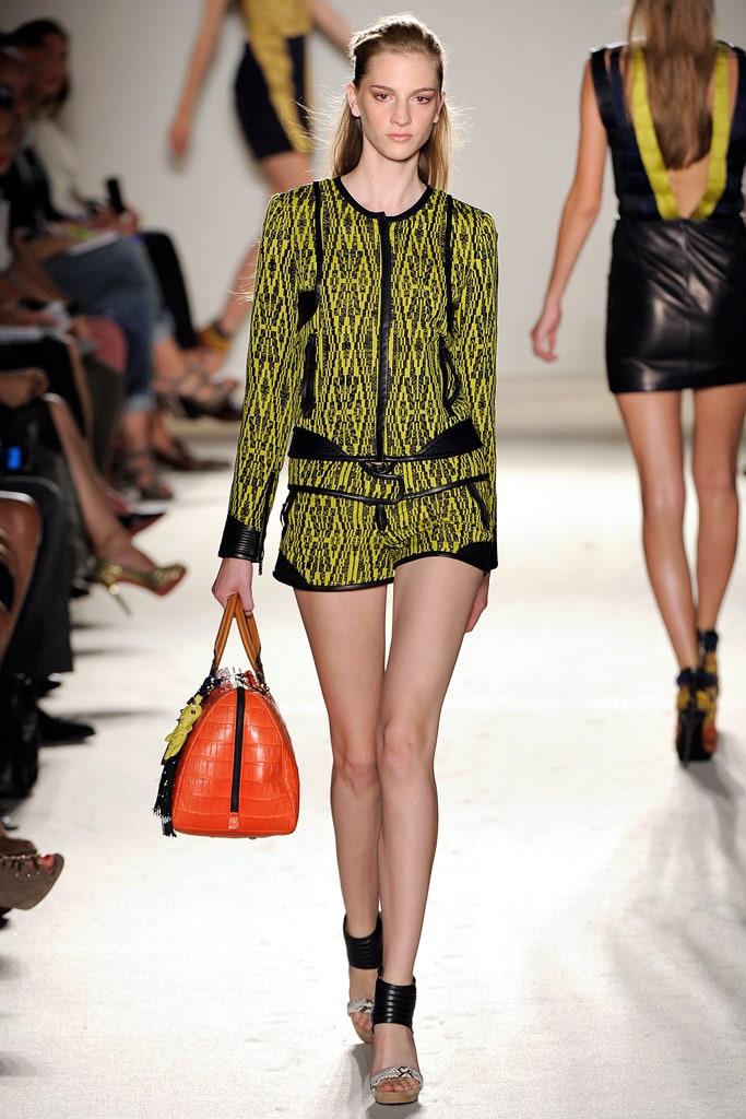 fitted black and yellow jacket with shorts