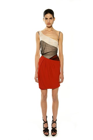 asymmetric draped mini dress