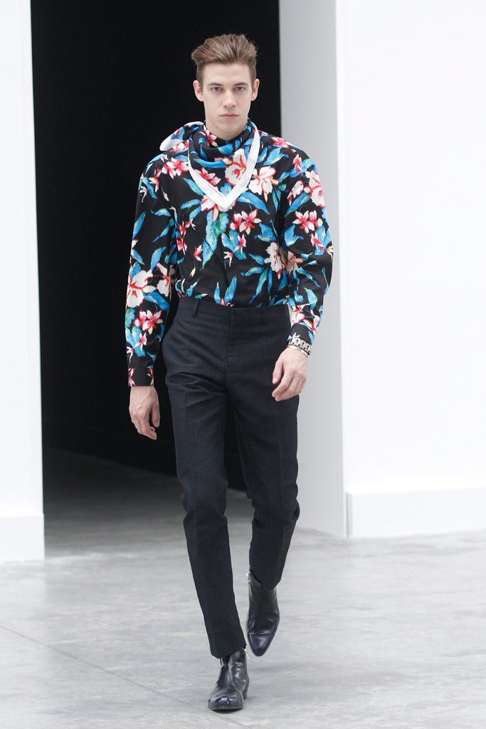 floral shirt with slim pants