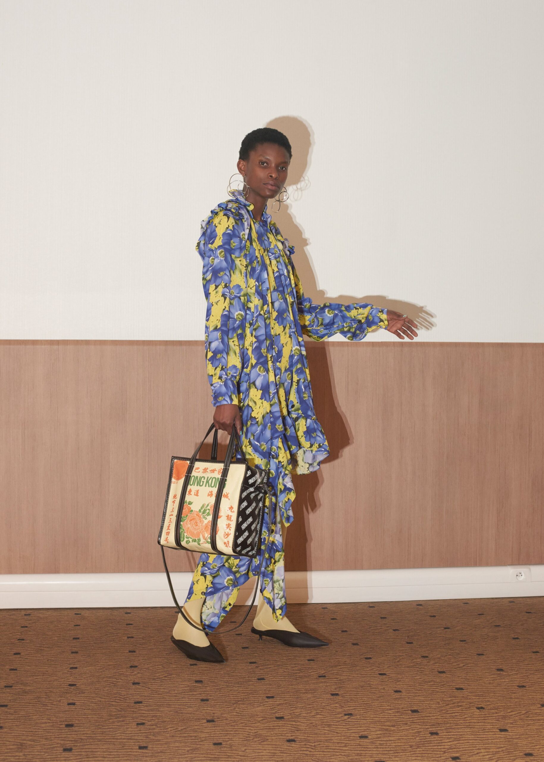 blue and yellow relaxed dress