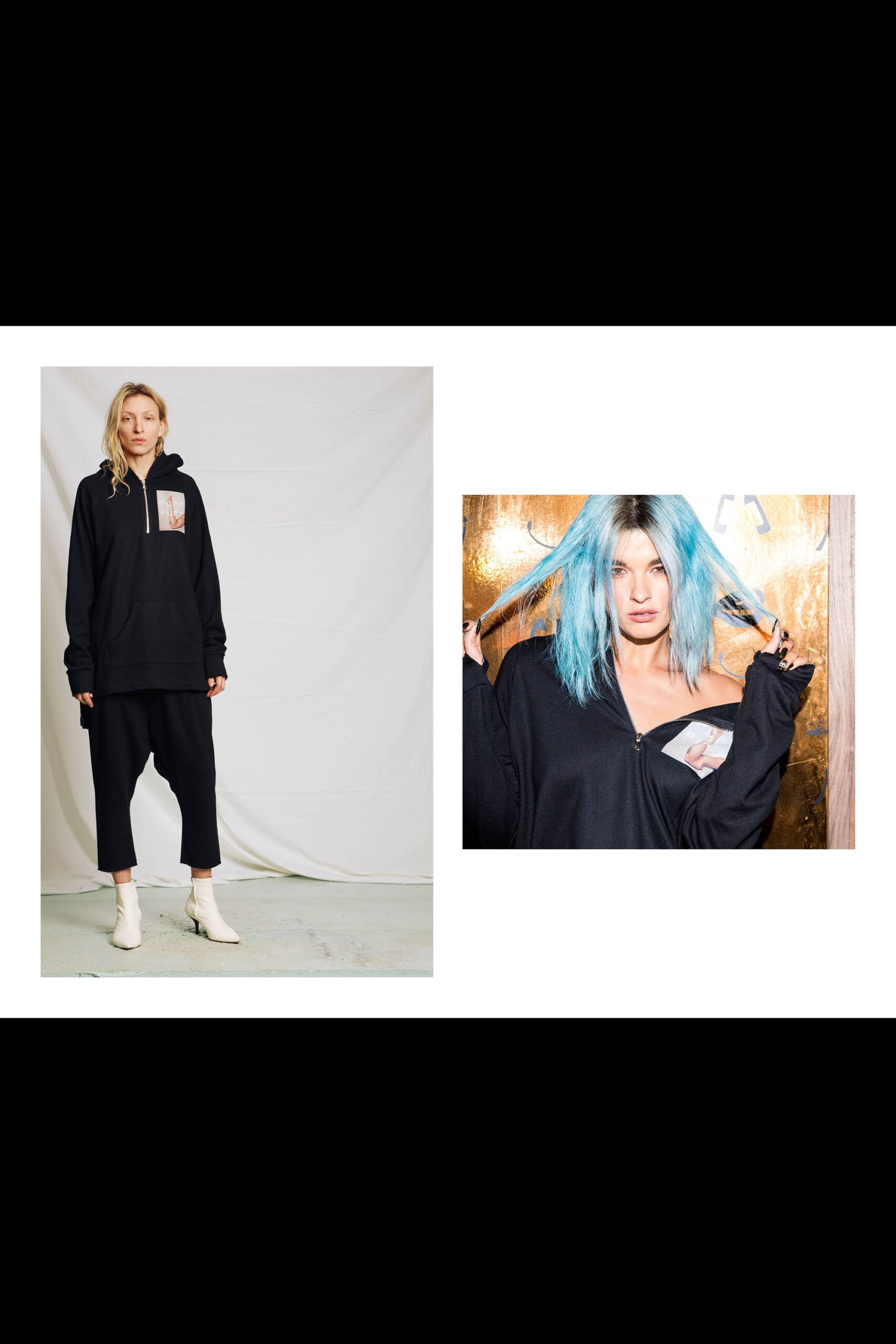 black relaxed hoodie and pants
