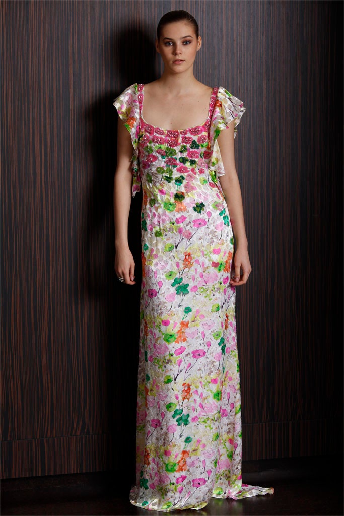 floral silk maxi gown