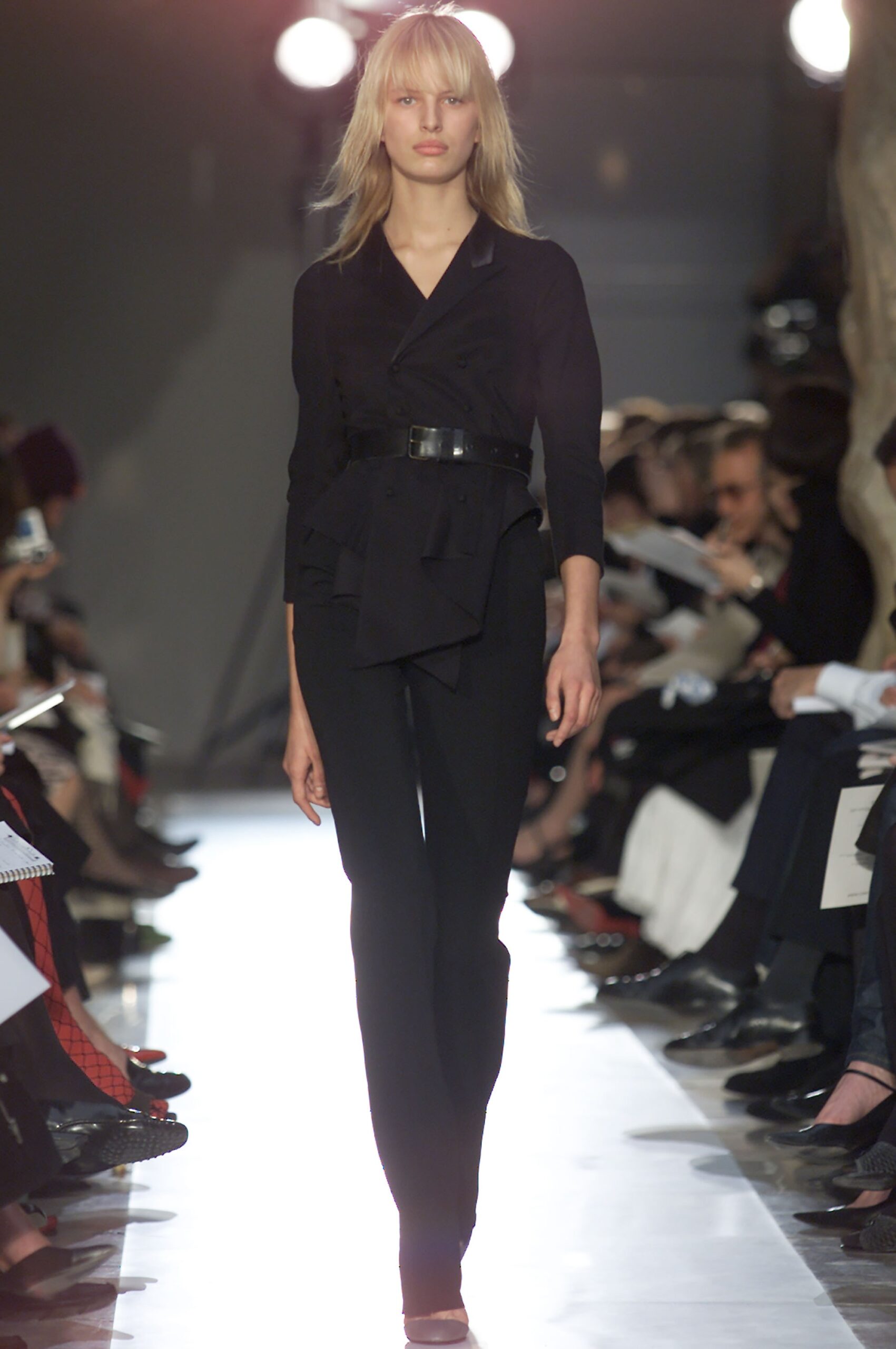 black fitted blazer and pants