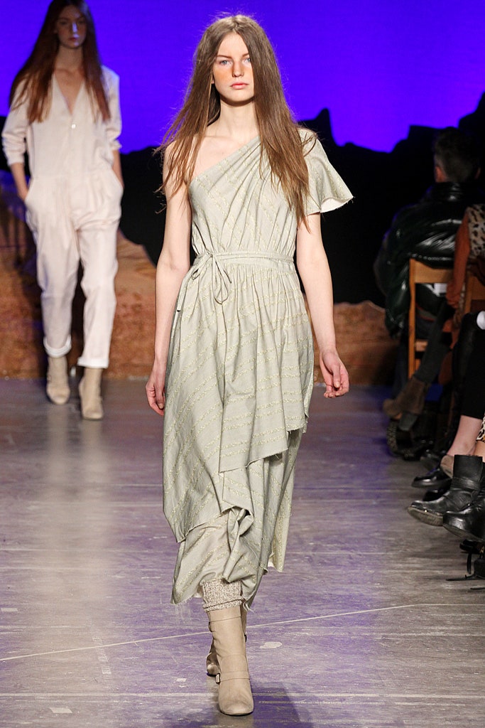 green relaxed asymmetric dress