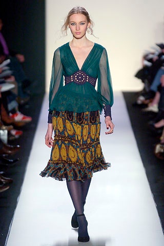 teal chiffon blouse with tiered skirt