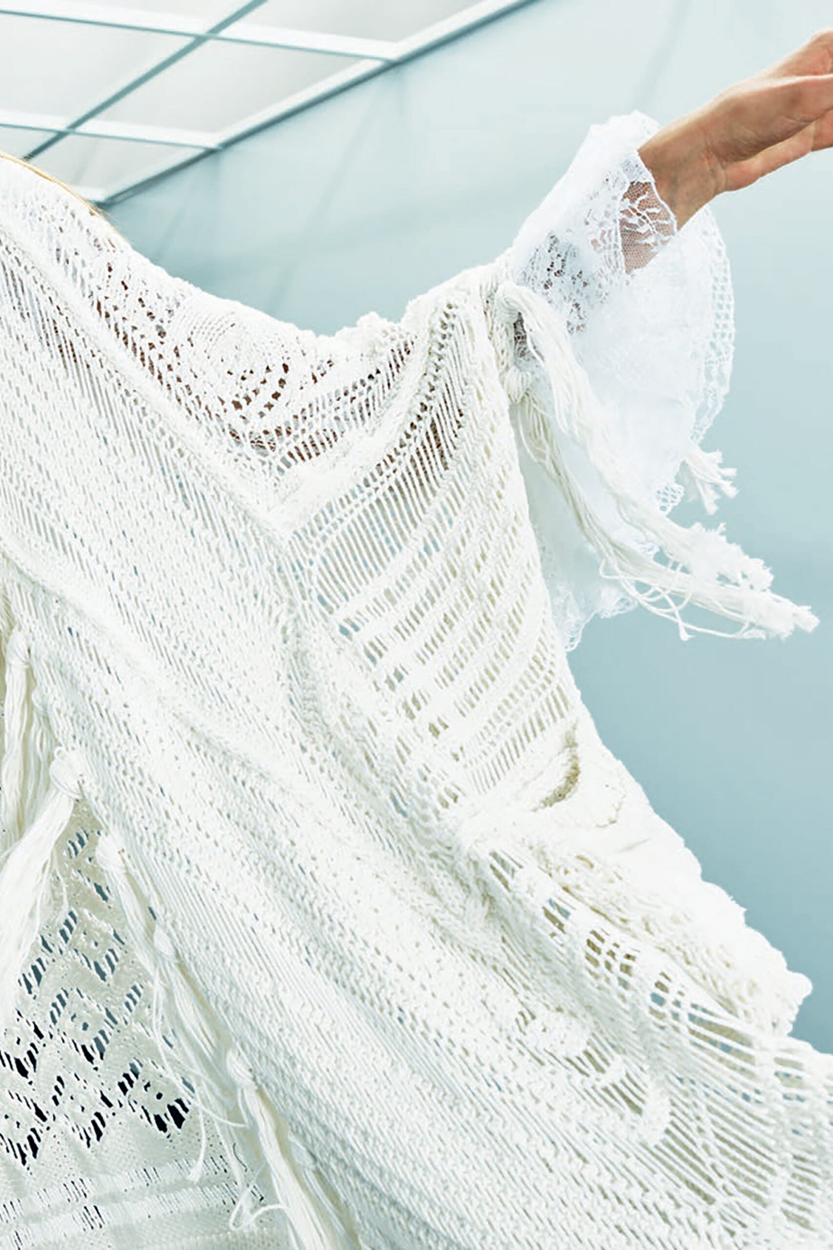 white relaxed cotton cape